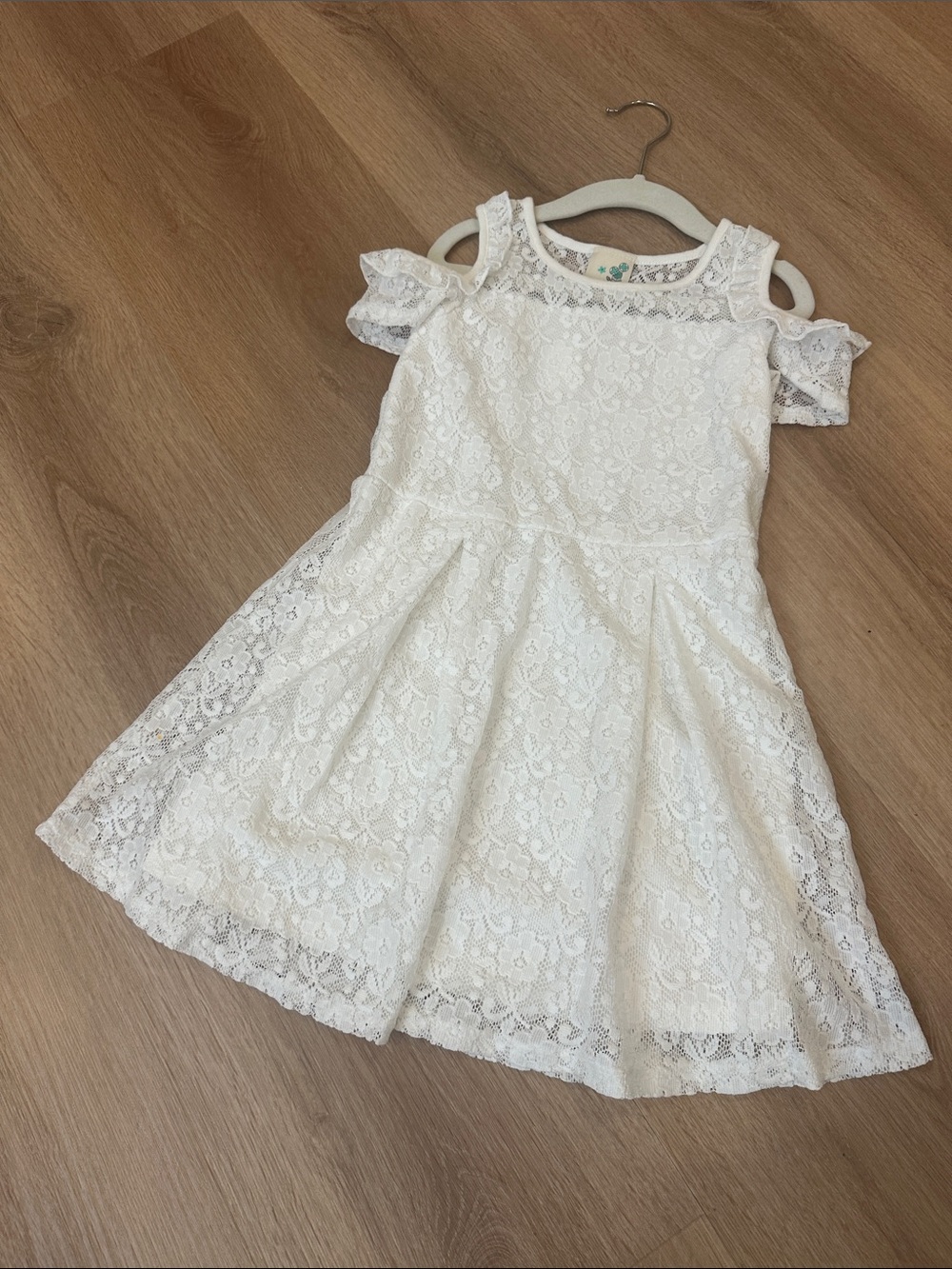 Lily Bleu White Lace Cold-Shoulder Party Dress